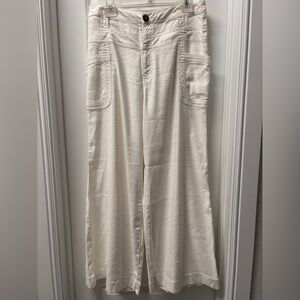 Anthropologie Women's Off-White Cargo Pants- Size 30